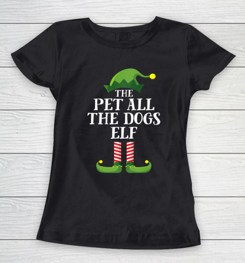 Pet All The Dogs Elf Matching Family Group Christmas Pajama Women's T-Shirt