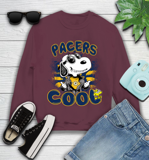 NBA Basketball Indiana Pacers Cool Snoopy Shirt Youth Sweatshirt - Image 4