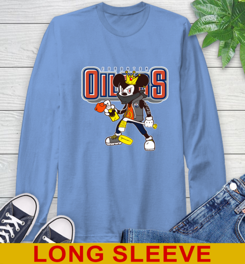 Edmonton Oilers NHL Hockey Mickey Peace Sign Sports Long Sleeve T-Shirt 11
