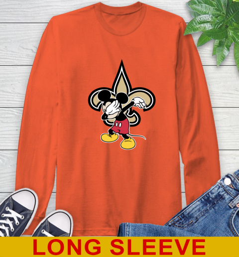 New Orleans Saints NFL Football Dabbing Mickey Disney Sports Long Sleeve T-Shirt 5