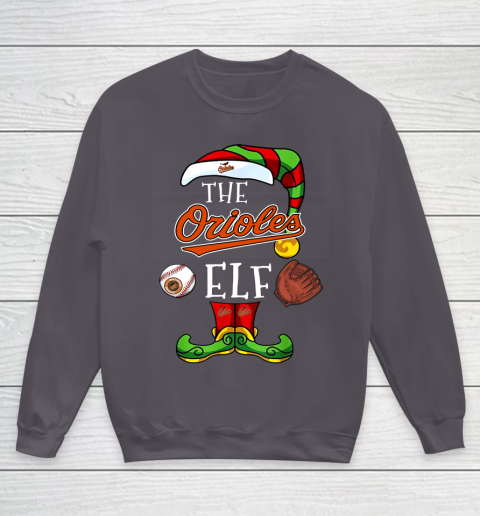 Baltimore Orioles Christmas ELF Funny MLB Youth Sweatshirt 5