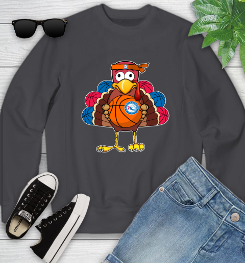 Philadelphia 76ers Turkey thanksgiving day Youth Sweatshirt 6