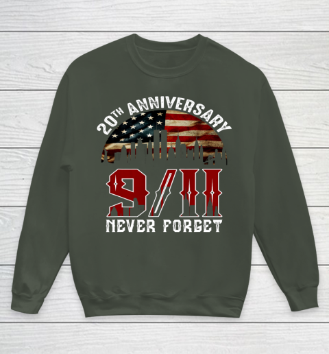 Never Forget 9 11 20th Anniversary Patriot Day 2021 Youth Sweatshirt 8