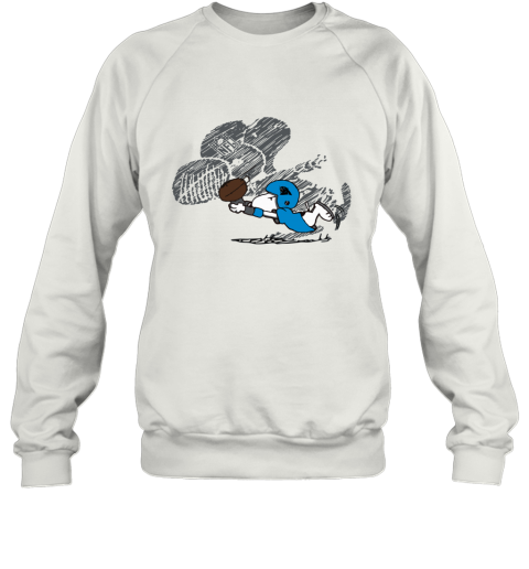 j9ca carolina panthers snoopy plays the football game sweatshirt 35 front white