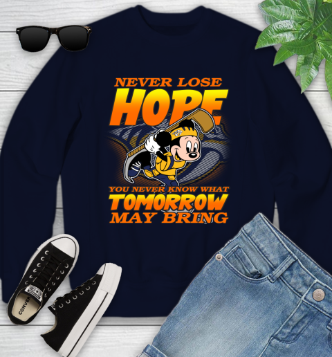 Nashville Predators NHL Hockey ootball Mickey Disney Never Lose Hope Youth Sweatshirt 2