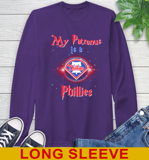 MLB Baseball Harry Potter My Patronus Is A Philadelphia Phillies Long Sleeve T-Shirt 5