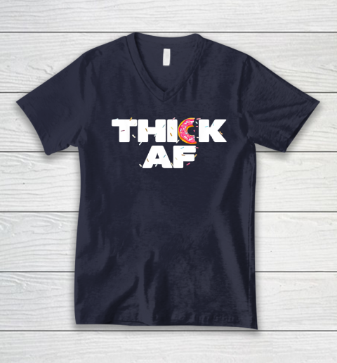Thick AF Funny Donut Fitness Weightlifting V-Neck T-Shirt 2