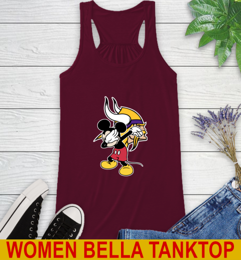 Minnesota Vikings NFL Football Dabbing Mickey Disney Sports Racerback Tank 3