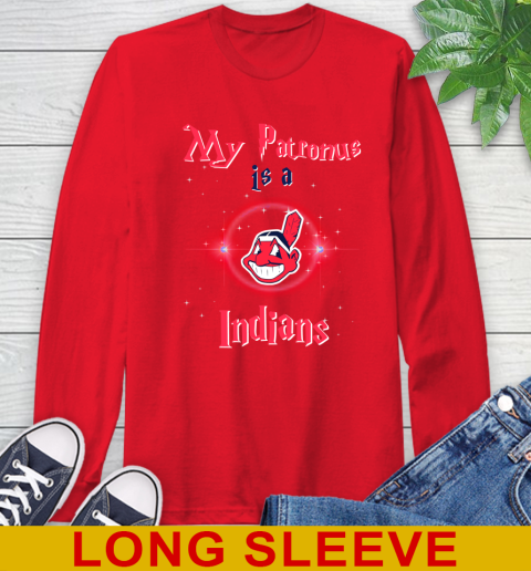 MLB Baseball Harry Potter My Patronus Is A Cleveland Indians Long Sleeve T-Shirt 12