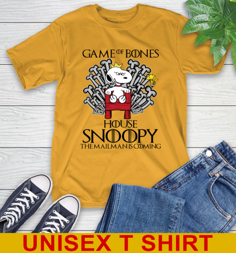 Game of bones house snoopy the mailman is coming tshirt 2
