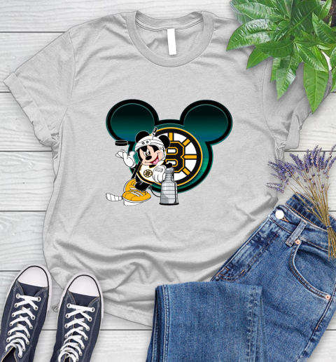 NHL Boston Bruins Stanley Cup Mickey Mouse Disney Hockey T Shirt Women's T-Shirt
