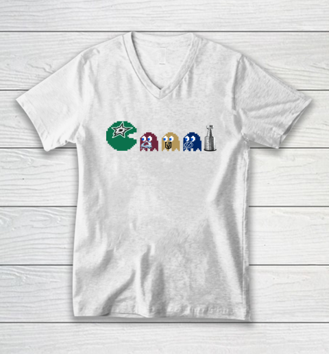 Dallas Stars x Pacman Create History For Stanley Cup V-Neck T-Shirt 2