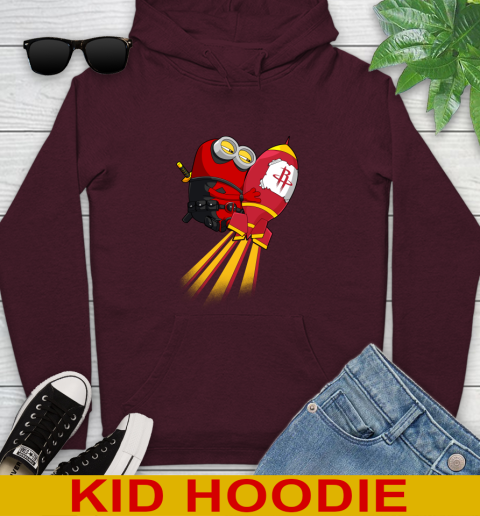 NBA Basketball Houston Rockets Deadpool Minion Marvel Shirt Youth Hoodie 7