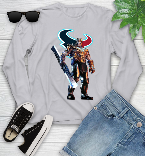 NFL Thanos Gauntlet Avengers Endgame Football Houston Texans Youth Long Sleeve 5
