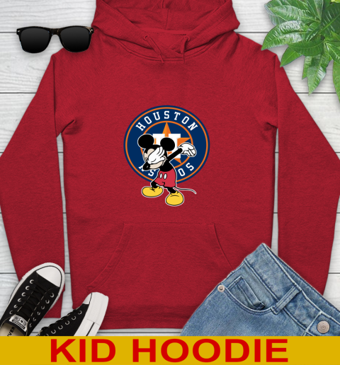 Houston Astros MLB Baseball Dabbing Mickey Disney Sports Youth Hoodie 11
