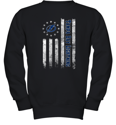 NHL American Flag Hockey Sports Tampa Bay Lightning Youth Sweatshirt