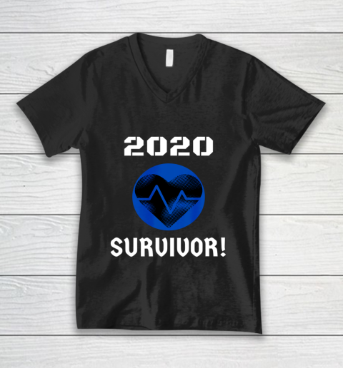 2020 Survivor Heart Beat T Shirt Black Heart V-Neck T-Shirt
