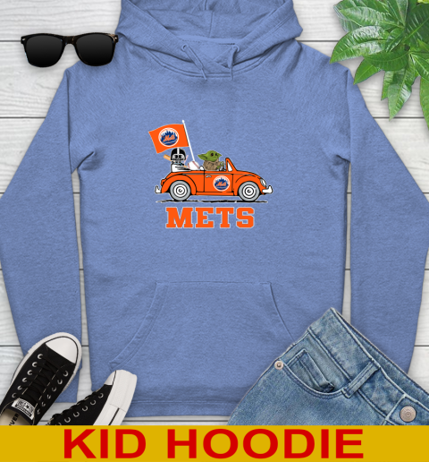 MLB Baseball New York Mets Darth Vader Baby Yoda Driving Star Wars Shirt Youth Hoodie 12