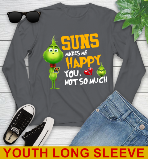 NBA Phoenix Suns Makes Me Happy You Not So Much Grinch Basketball Sports Youth Long Sleeve 9