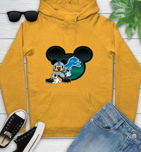 NFL Detroit Lions Mickey Mouse Disney Football T Shirt Youth Hoodie 3