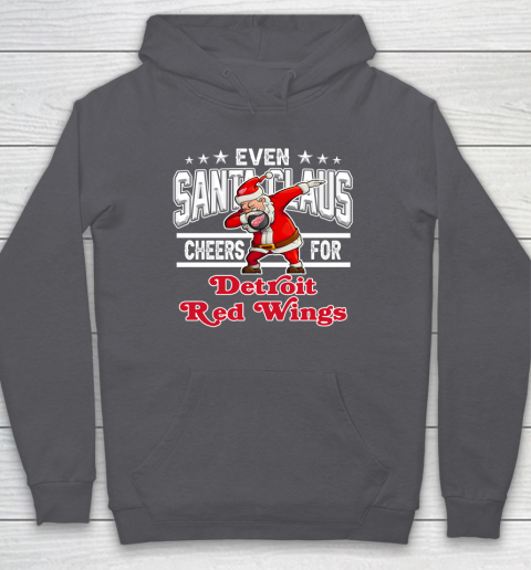 Detroit Red Wings Even Santa Claus Cheers For Christmas NHL Hoodie 4