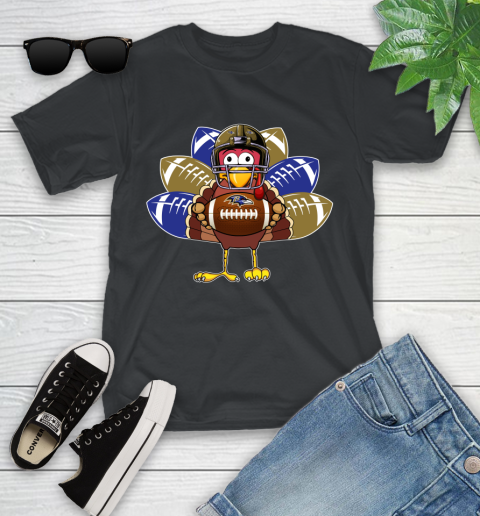 Baltimore Ravens Turkey Thanksgiving Day Youth T-Shirt 2