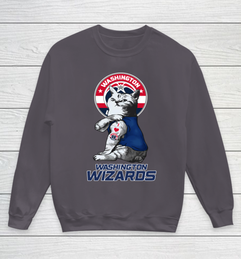 NBA Basketball My Cat Loves Washington Wizards Youth Sweatshirt 5