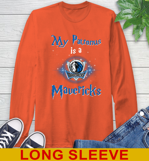 NBA Basketball Harry Potter My Patronus Is A Dallas Mavericks Long Sleeve T-Shirt 4