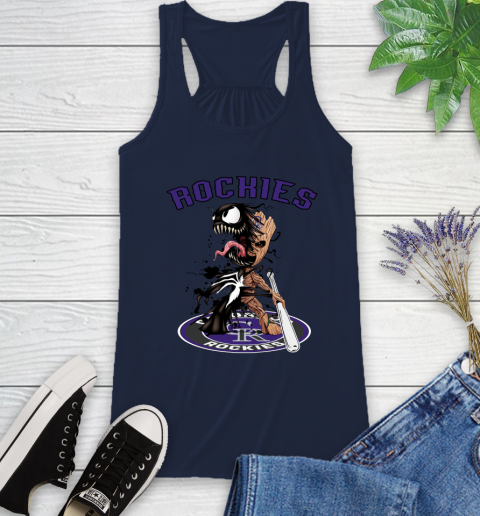 MLB Colorado Rockies Baseball Venom Groot Guardians Of The Galaxy Racerback Tank 12