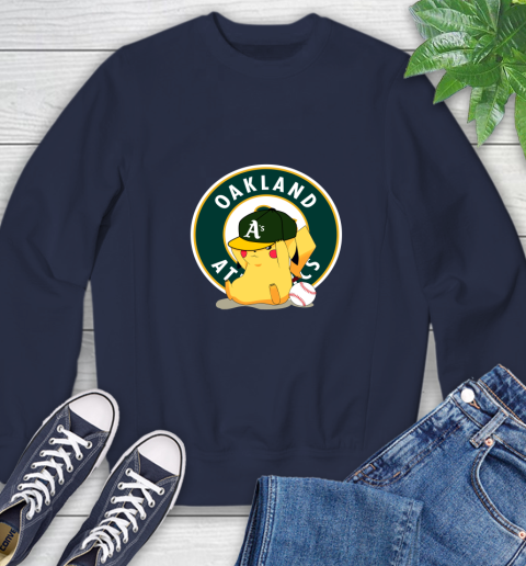 MLB Pikachu Baseball Sports Oakland Athletics Sweatshirt 3