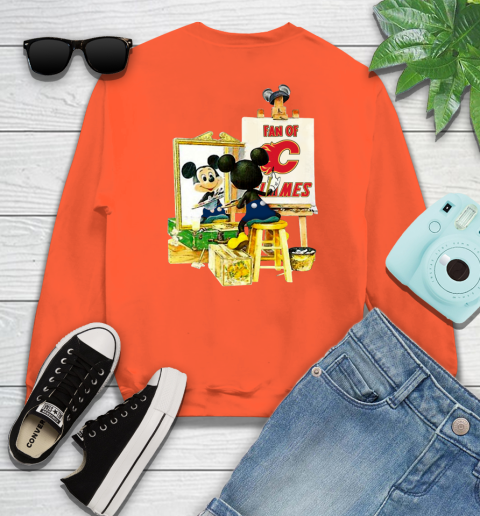 NHL Hockey Calgary Flames Mickey Drawing Shirt 27