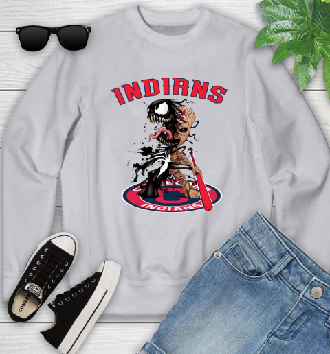MLB Cleveland Indians Baseball Venom Groot Guardians Of The Galaxy Youth Sweatshirt 4
