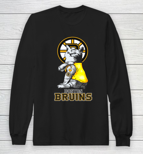 NHL My Cat Loves Boston Bruins Hockey Long Sleeve T-Shirt