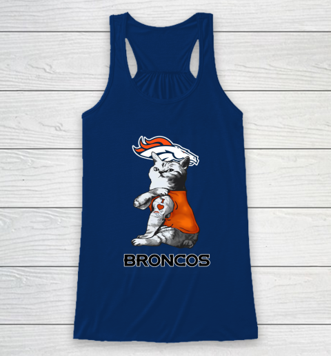 NFL Football My Cat Loves Denver Broncos Racerback Tank 6