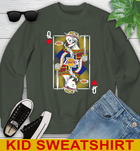 NBA Basketball Los Angeles Lakers The Queen Of Hearts Card Shirt Youth Sweatshirt 8