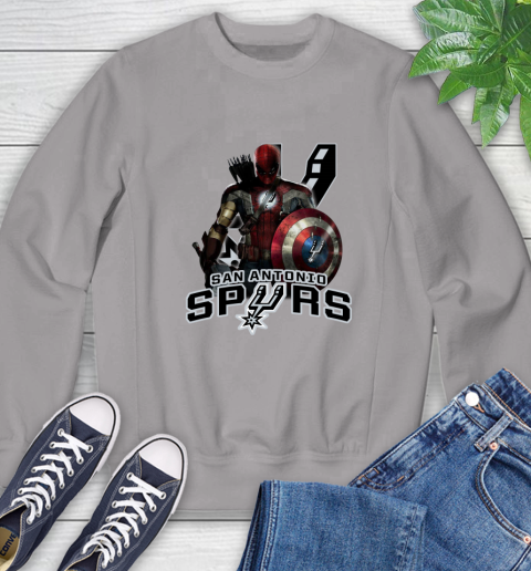 San Antonio Spurs NBA Basketball Captain America Thor Spider Man Hawkeye Avengers Sweatshirt 5