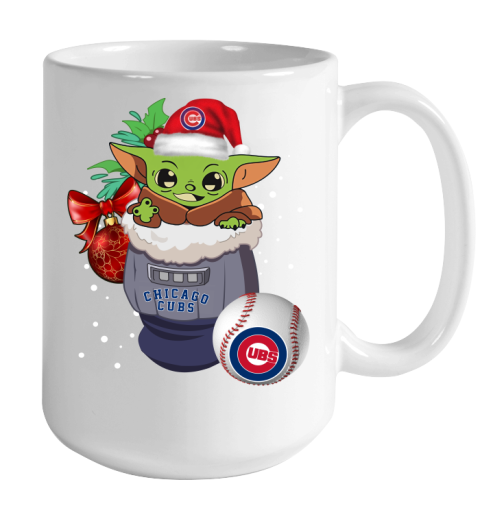 Chicago Cubs Christmas Baby Yoda Star Wars Funny Happy MLB Color Changing Mug 15oz 2