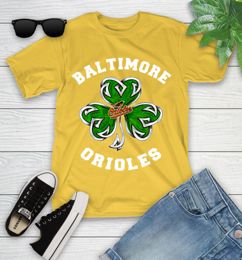 MLB Baltimore Orioles Three Leaf Clover St Patrick's Day Baseball Sports Youth T-Shirt 10