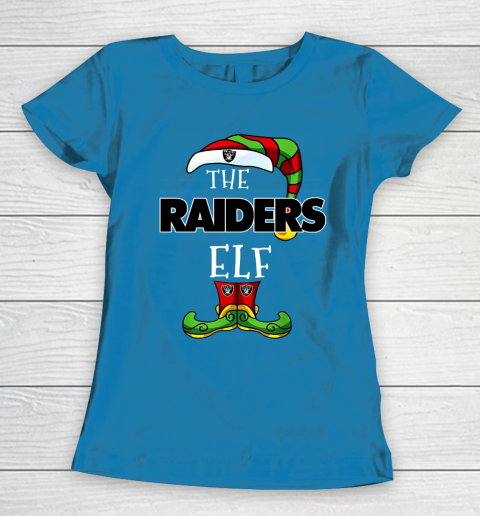 Oakland Raiders Christmas ELF Funny NFL Women's T-Shirt 6