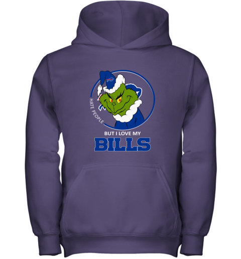 wvgu i hate people but i love my buffalo bills grinch nfl youth hoodie 43 front purple