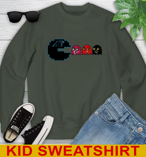 Carolina Panthers NFL Football Pac Man Champion Youth Sweatshirt 9
