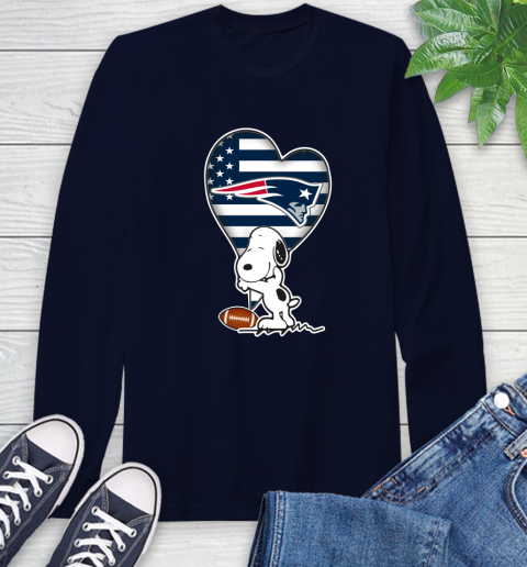 New England Patriots NFL Football The Peanuts Movie Adorable Snoopy Long Sleeve T-Shirt 4