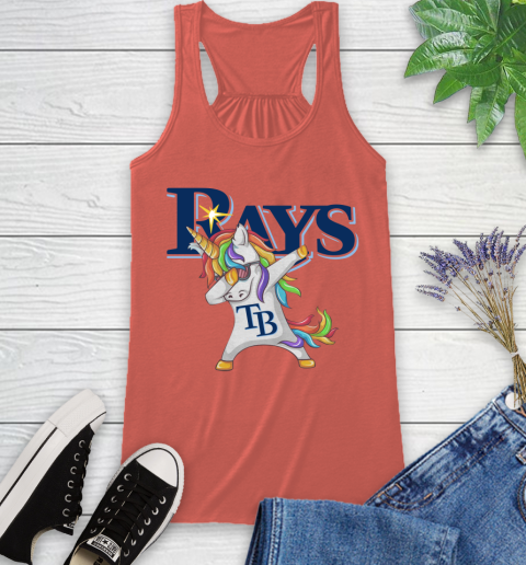 Tampa Bay Rays MLB Baseball Funny Unicorn Dabbing Sports Racerback Tank 4