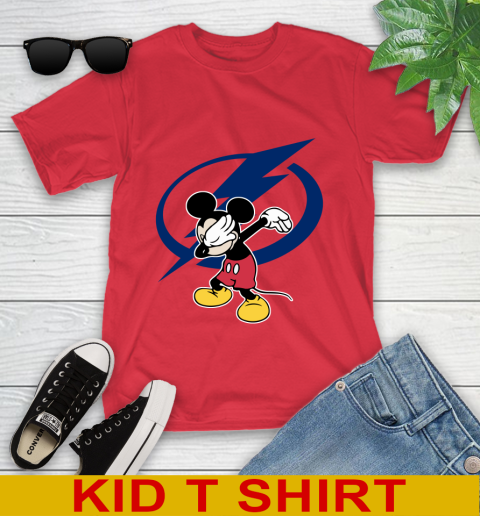 Tampa Bay Lightning NHL Hockey Dabbing Mickey Disney Sports Youth T-Shirt 10