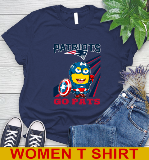 NFL Football New England Patriots Captain America Marvel Avengers Minion Shirt Women's T-Shirt 12