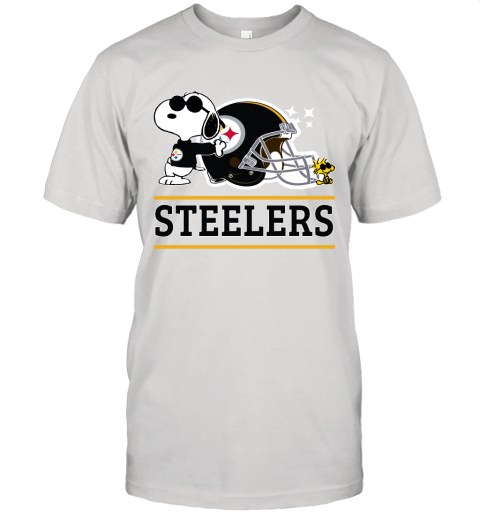 The Pittsburg Steelers Joe Cool And Woodstock Snoopy Mashup Unisex Jersey Tee