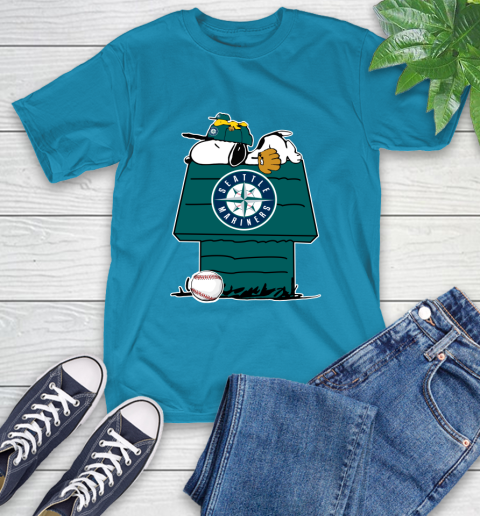 MLB Seattle Mariners Snoopy Woodstock The Peanuts Movie Baseball T Shirt T-Shirt 8