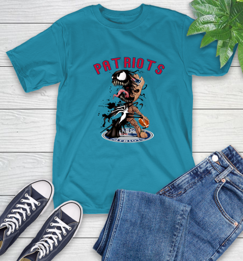 NFL New England Patriots Football Venom Groot Guardians Of The Galaxy T-Shirt 8