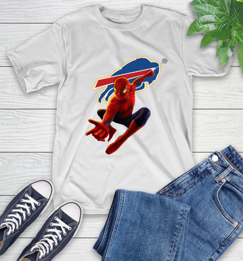NFL Spider Man Avengers Endgame Football Buffalo Bills T-Shirt