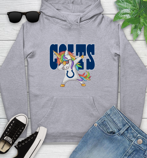 Indianapolis Colts NFL Football Funny Unicorn Dabbing Sports Youth Hoodie 6